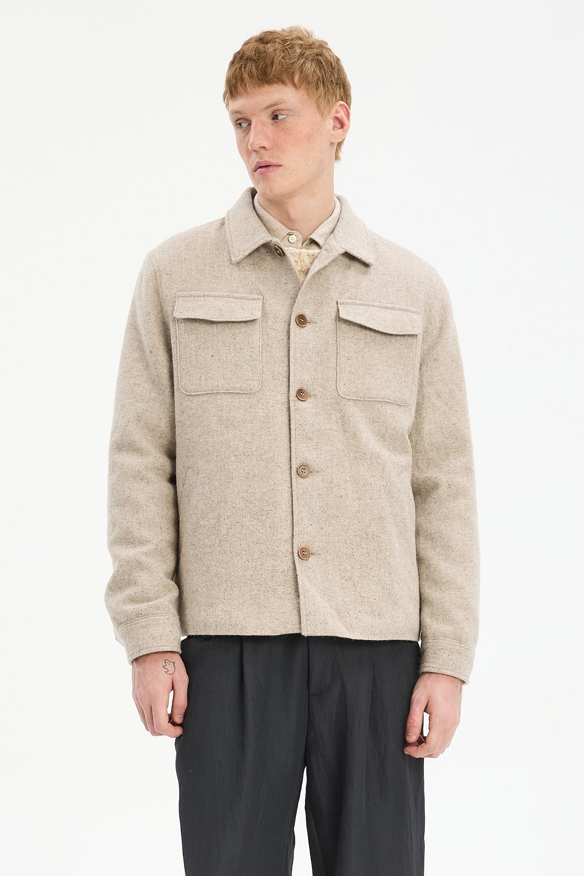 Jacket in a Recycled Italian Wool and Polyamide