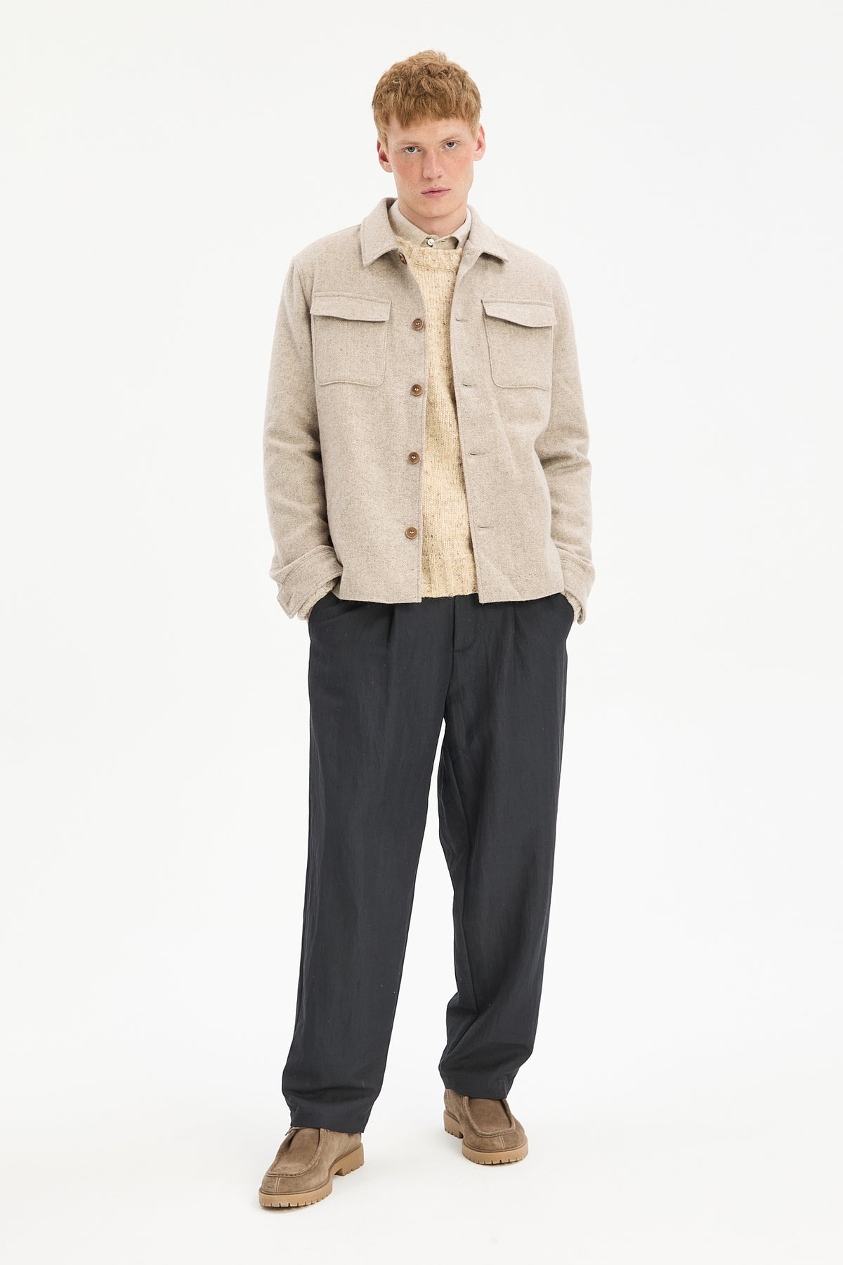 Jacket in a Recycled Italian Wool and Polyamide