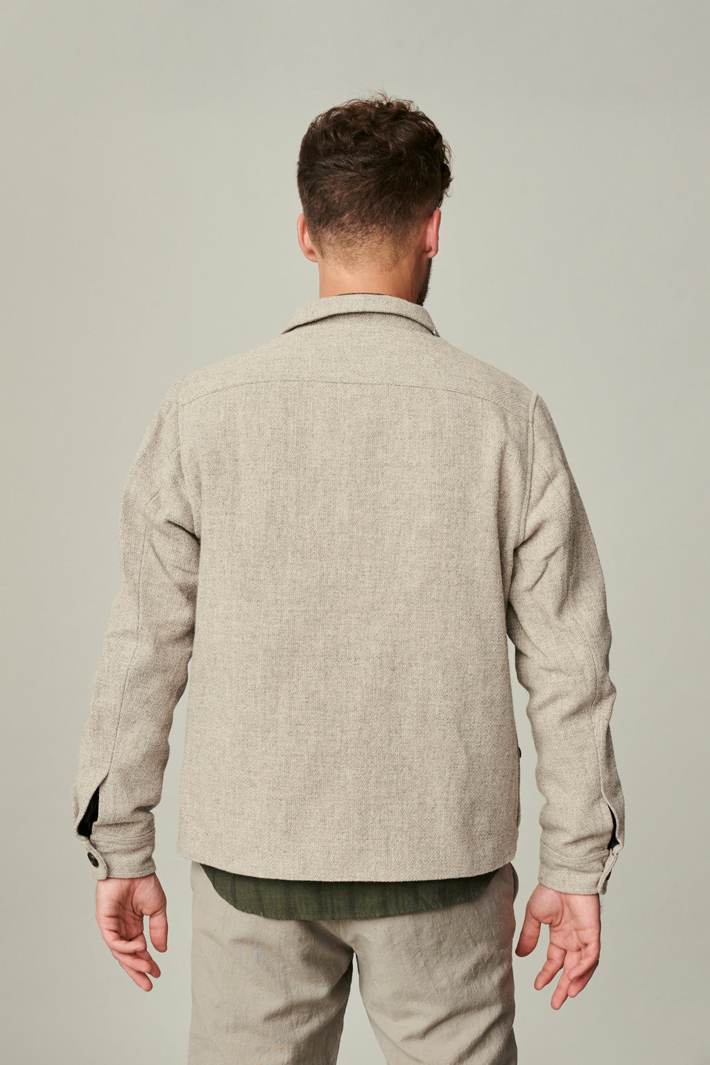 Winter Jacket in a Creamy Beige Polish Raw Wool with MEIDA Thermo Insulation