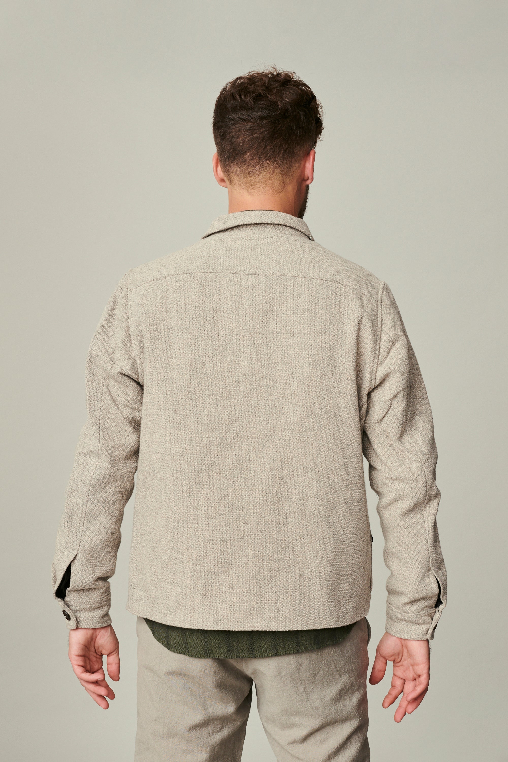 Winter Jacket in a Creamy Beige Polish Raw Wool with MEIDA Thermo Insulation