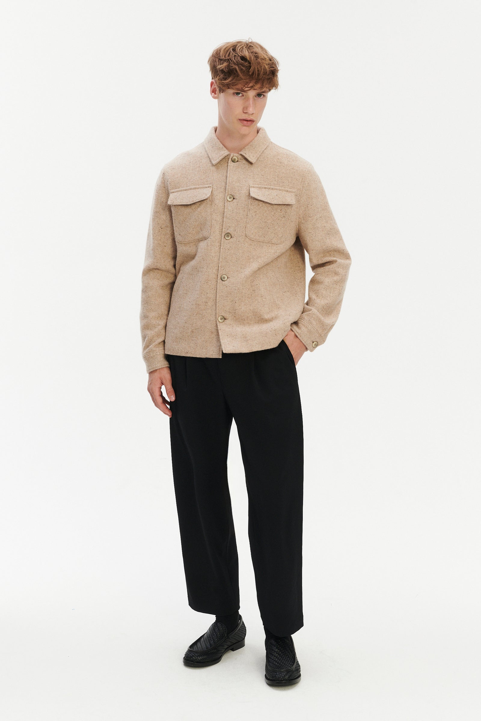 Jacket in a Recycled Italian Wool and Polyamide