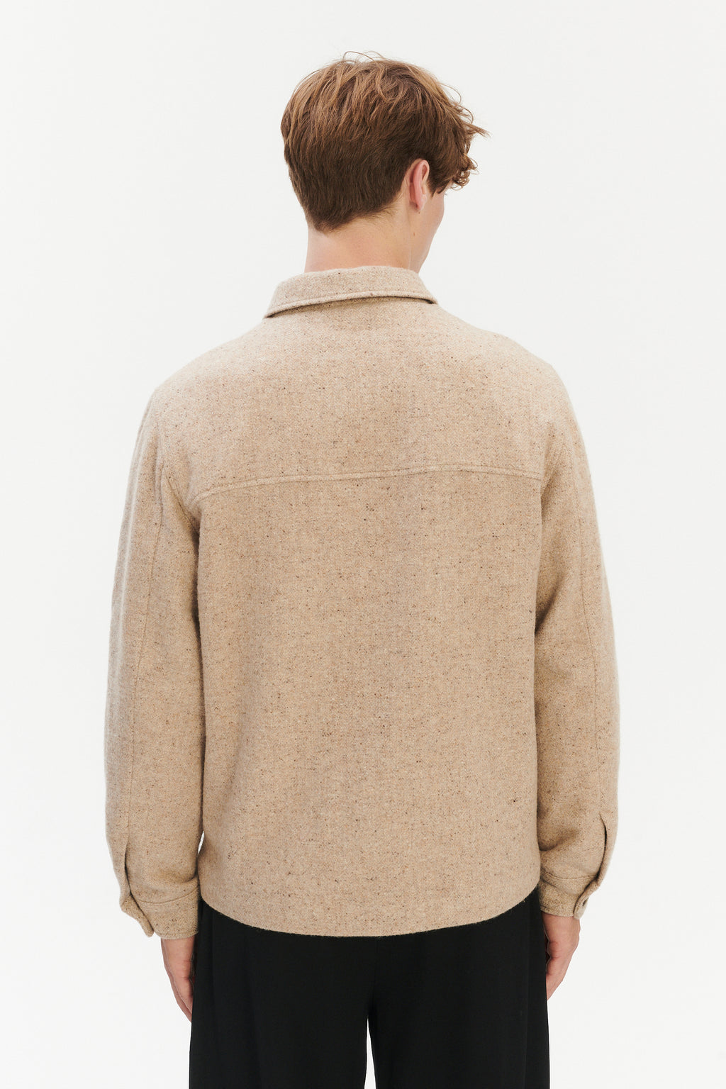 Winter Jacket in a Thick Recycled Italian Wool and Polyamide