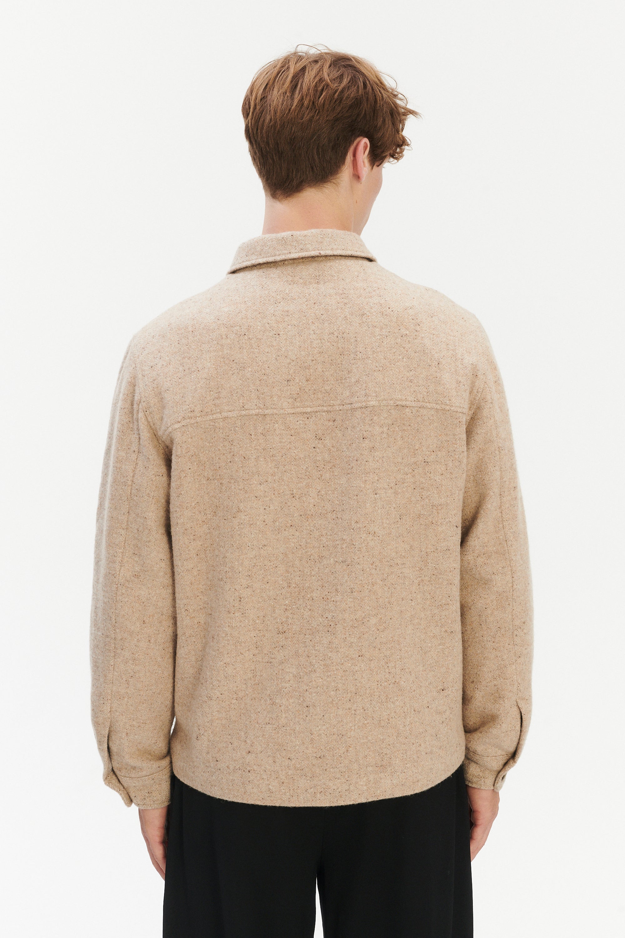 Winter Jacket in a Thick Recycled Italian Wool and Polyamide