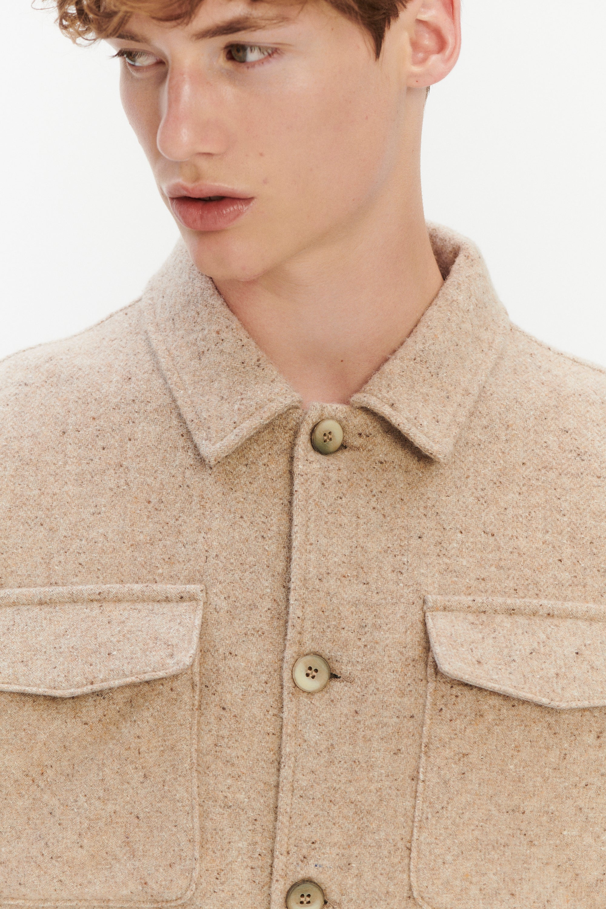 Winter Jacket in a Thick Recycled Italian Wool and Polyamide