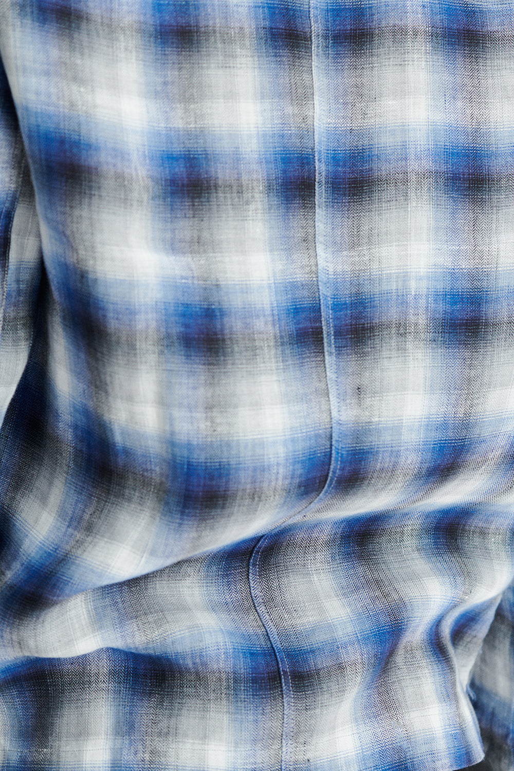 Daily Jacket in a Tonal Blue, Grey and White Chequered Fine Italian Linen by Albini