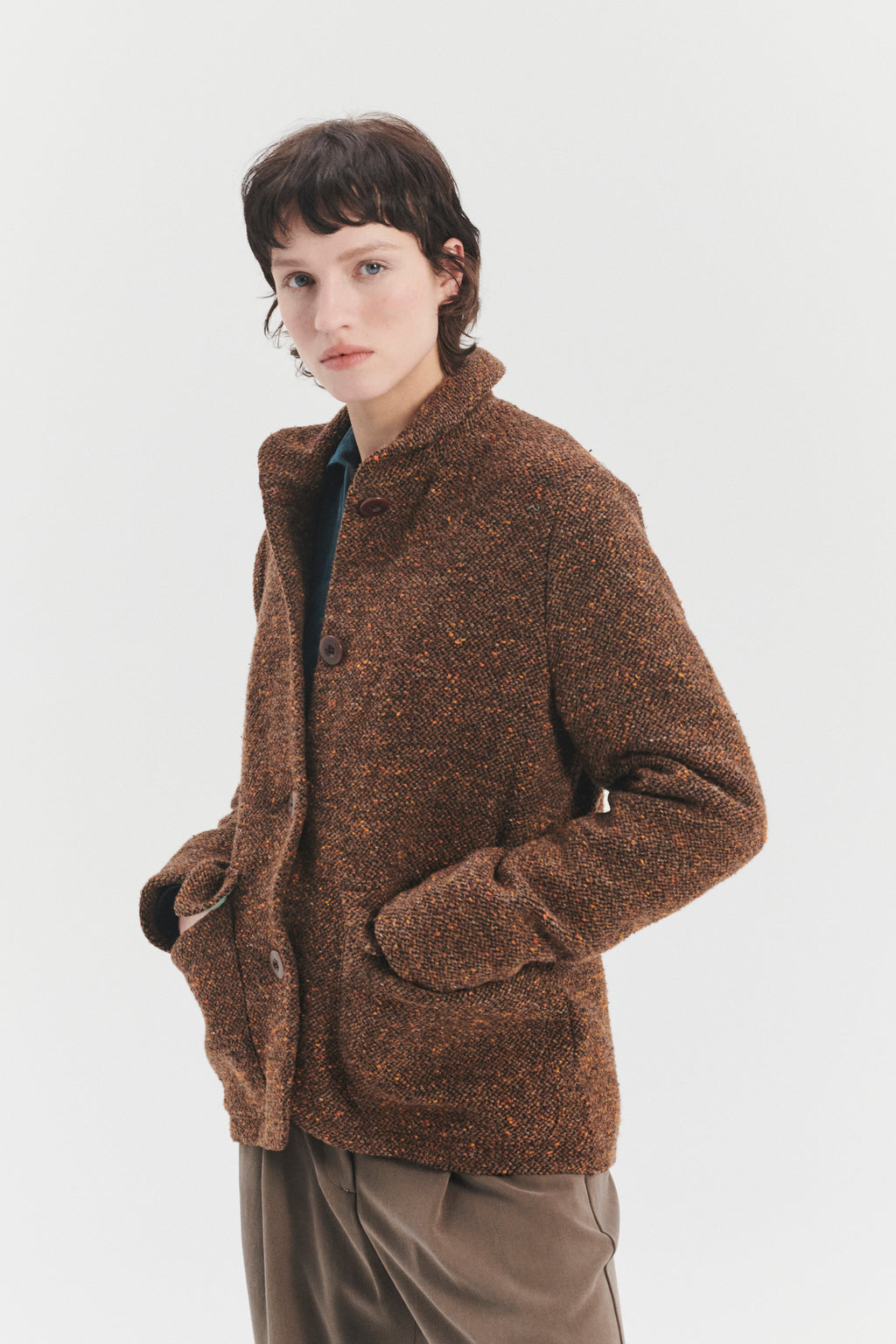 Forest Jacket in a Brown and Orange Italian Virgin Wool with MEIDA Thermo Insulation