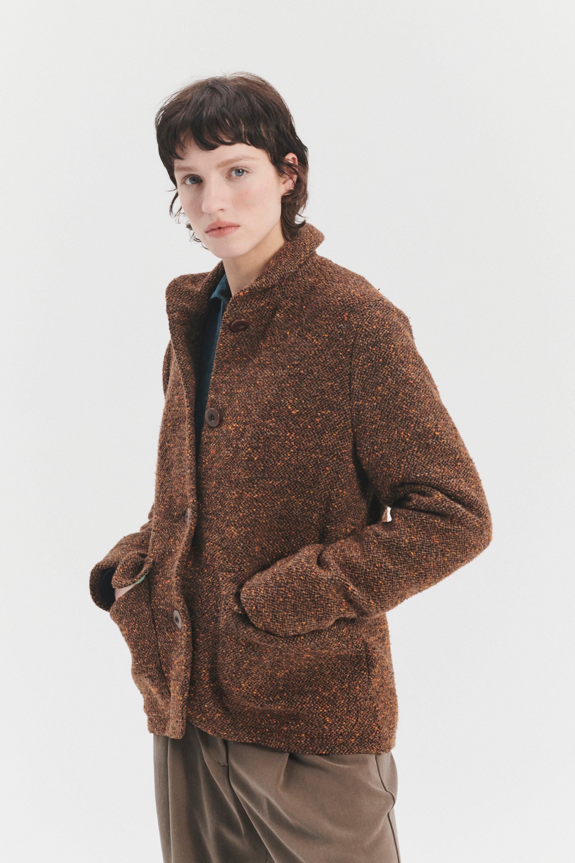 Forest Jacket in a Brown and Orange Italian Virgin Wool with MEIDA Thermo Insulation