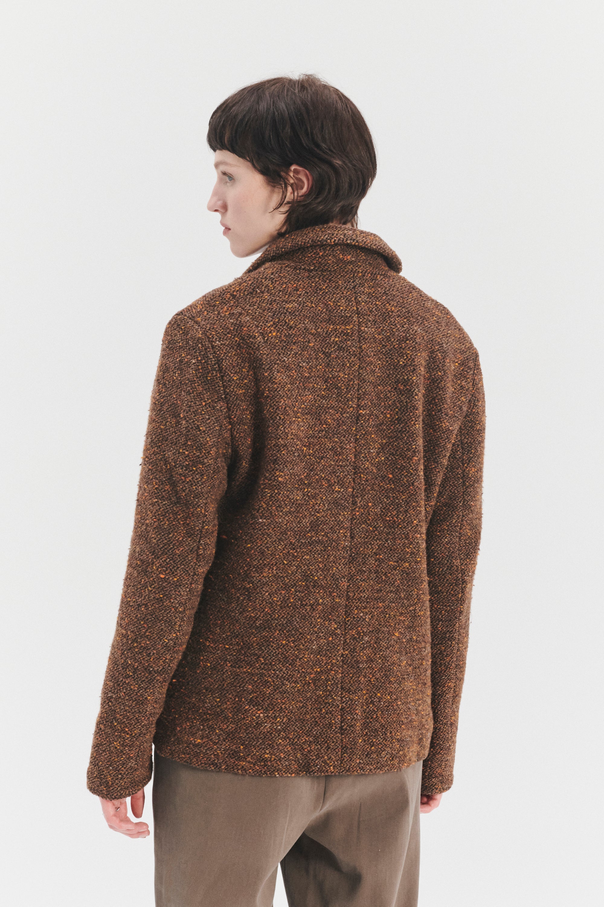 Forest Jacket in a Brown and Orange Italian Virgin Wool with MEIDA Thermo Insulation