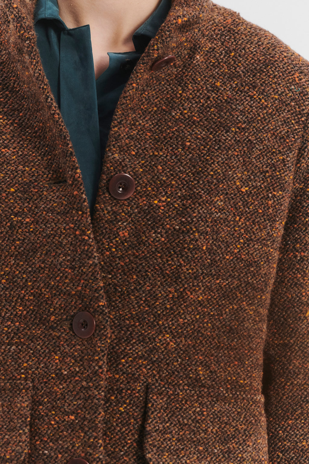 Forest Jacket in a Brown and Orange Italian Virgin Wool with MEIDA Thermo Insulation