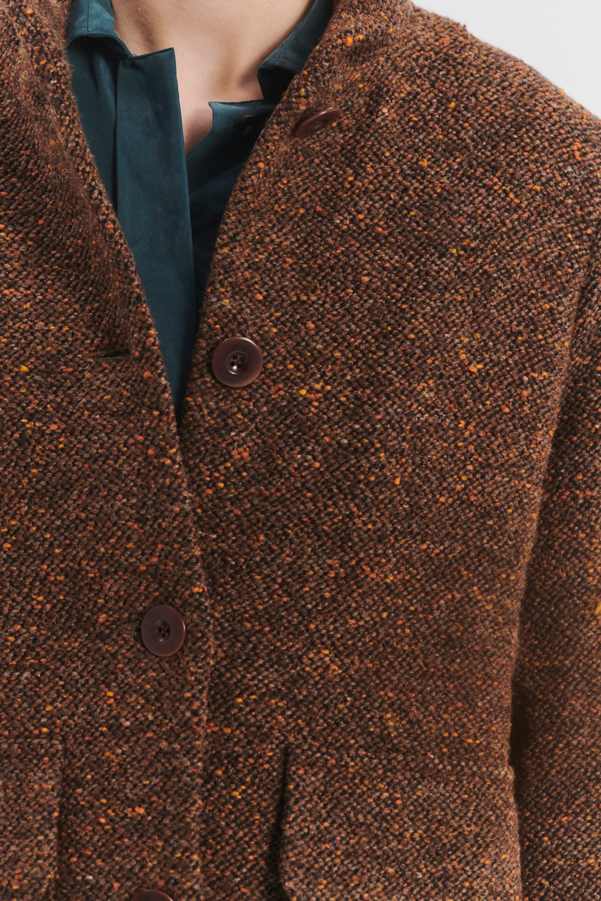 Forest Jacket in a Brown and Orange Italian Virgin Wool with MEIDA Thermo Insulation