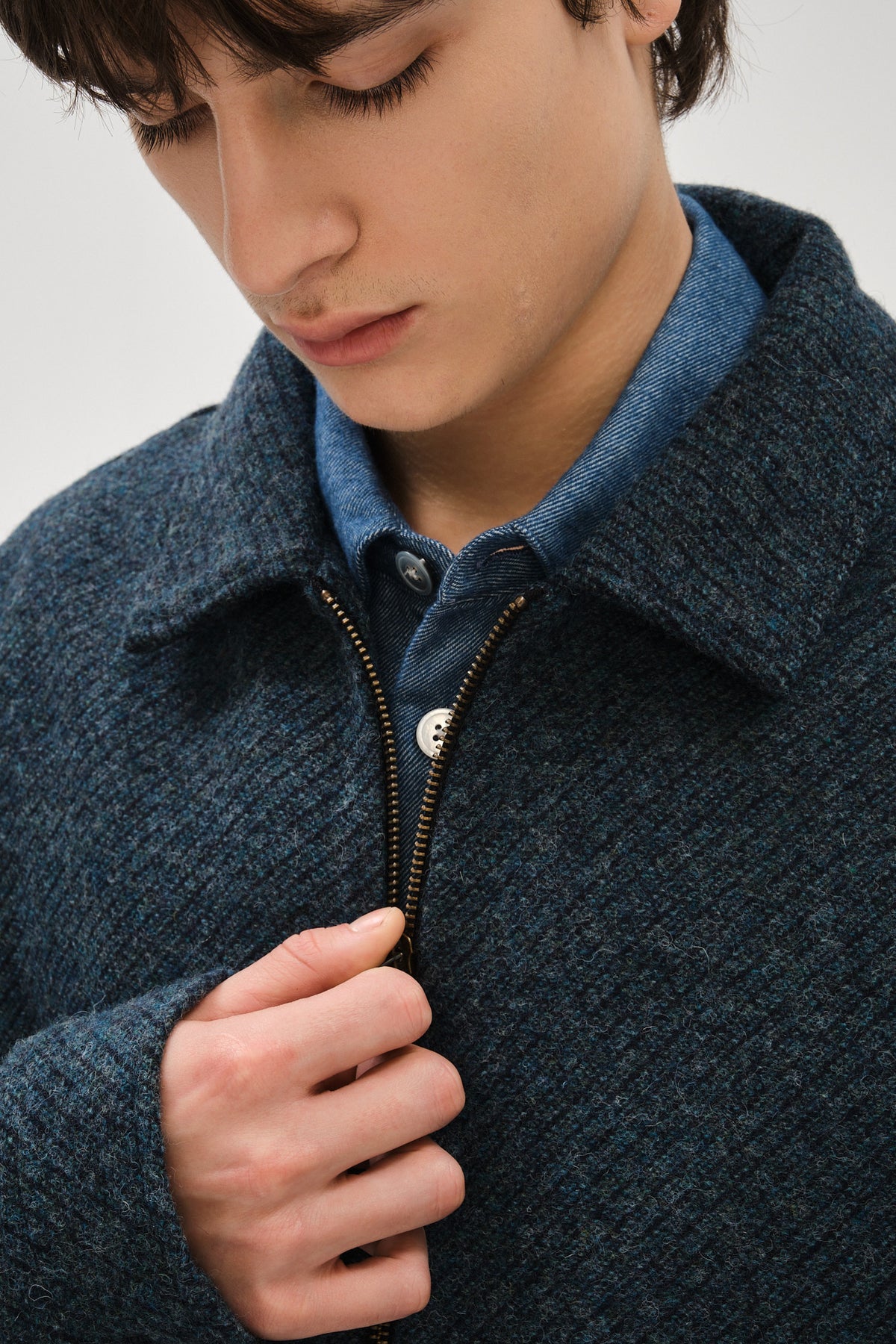 Zipped Jacket in Italian Wool