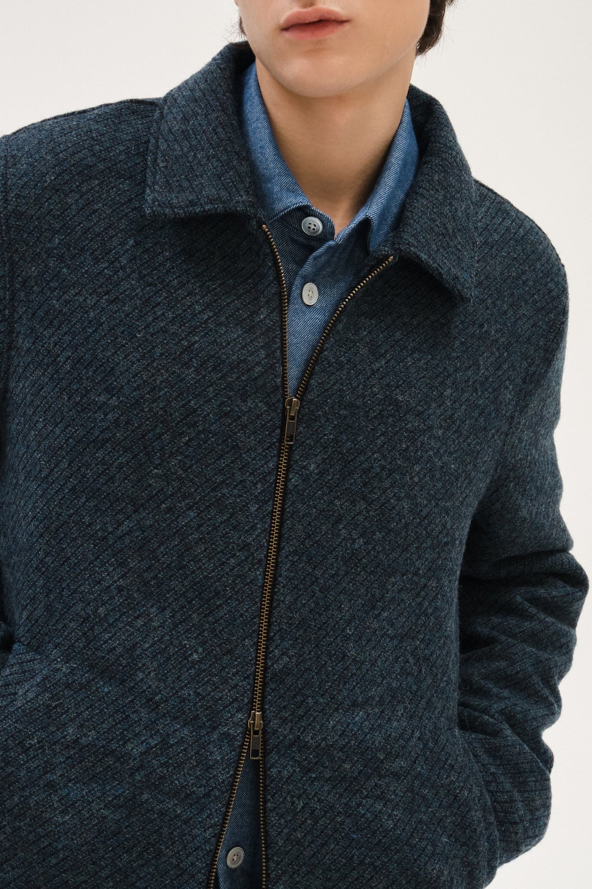 Zipped Jacket in Italian Wool