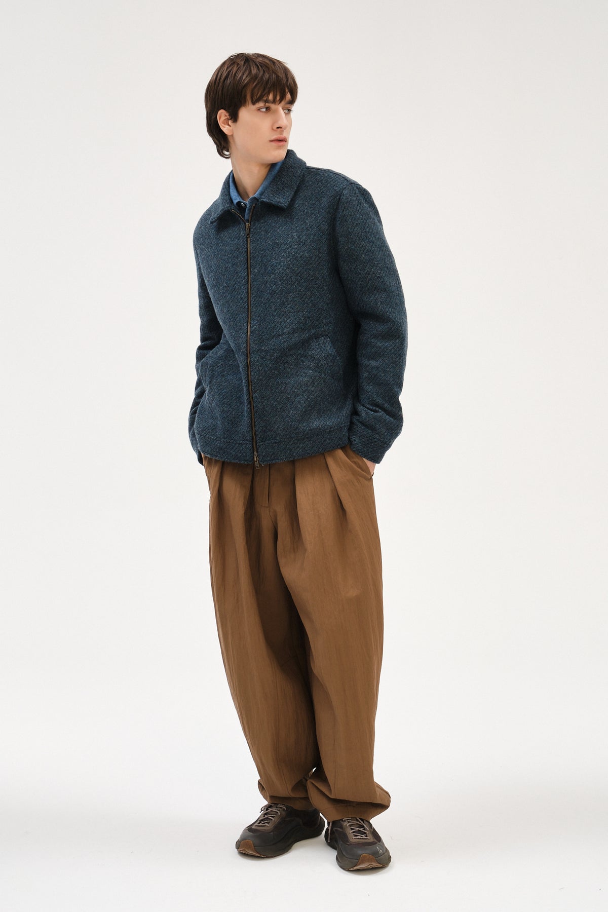 Zipped Jacket in Italian Wool