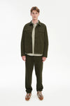 Workwear Jacket in the Finest Olive Green Italian Cotton and Wool Twill from Subalpino