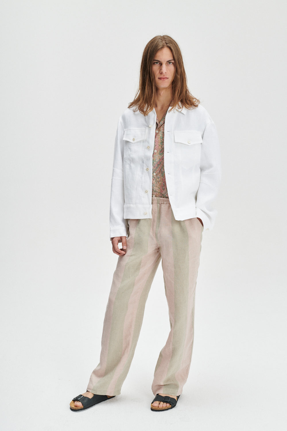 Oversized Jacket in a White Fine Italian Linen