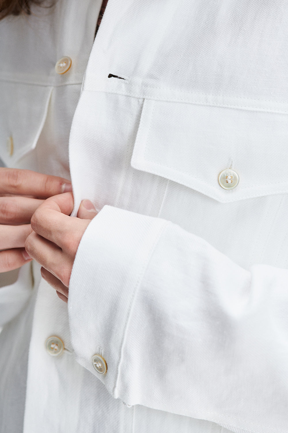 Oversized Jacket in a White Fine Italian Linen