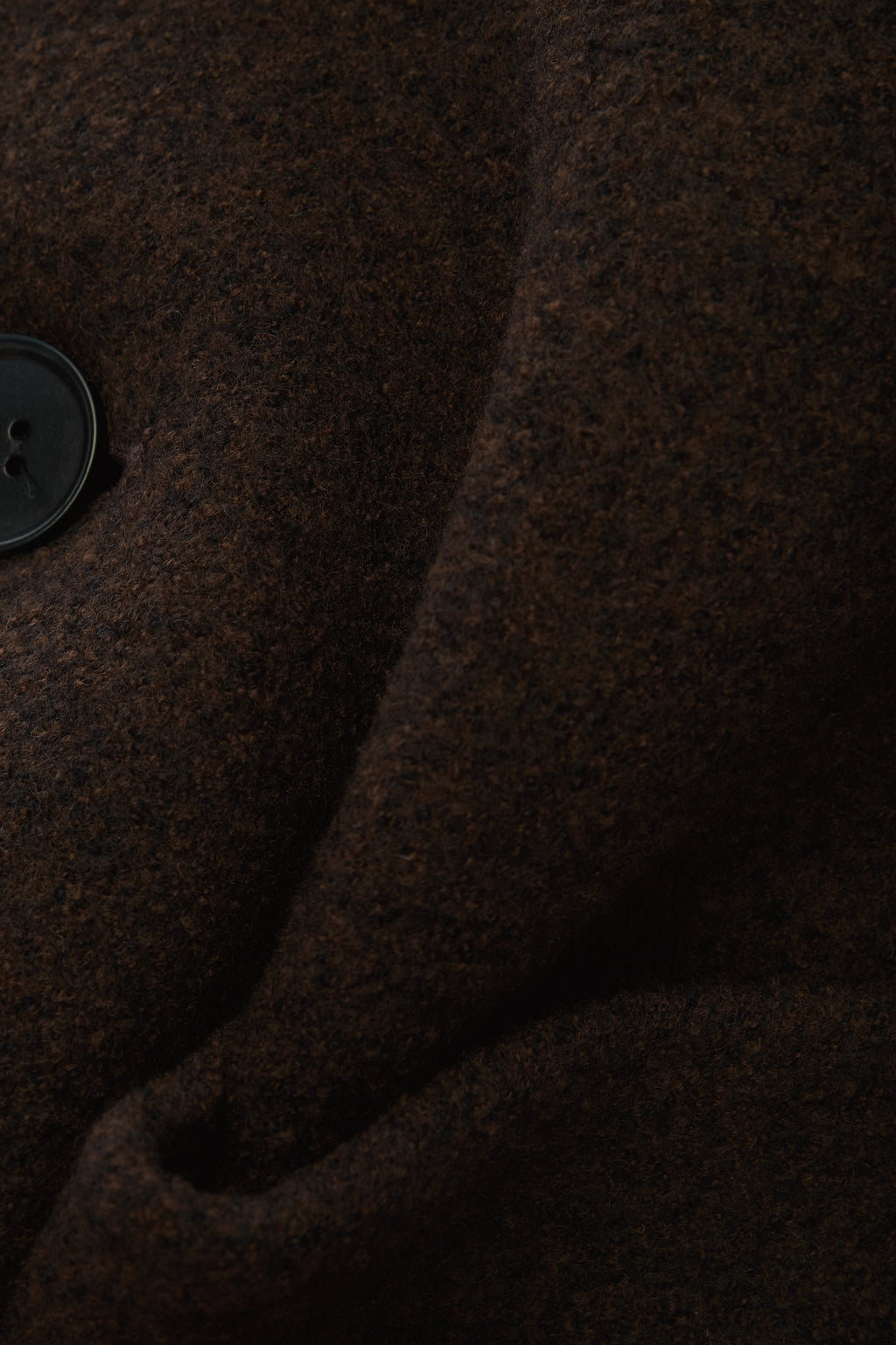 Boiled Wool Jacket in a Dark Chocolate Brown Italian Boiled Wool