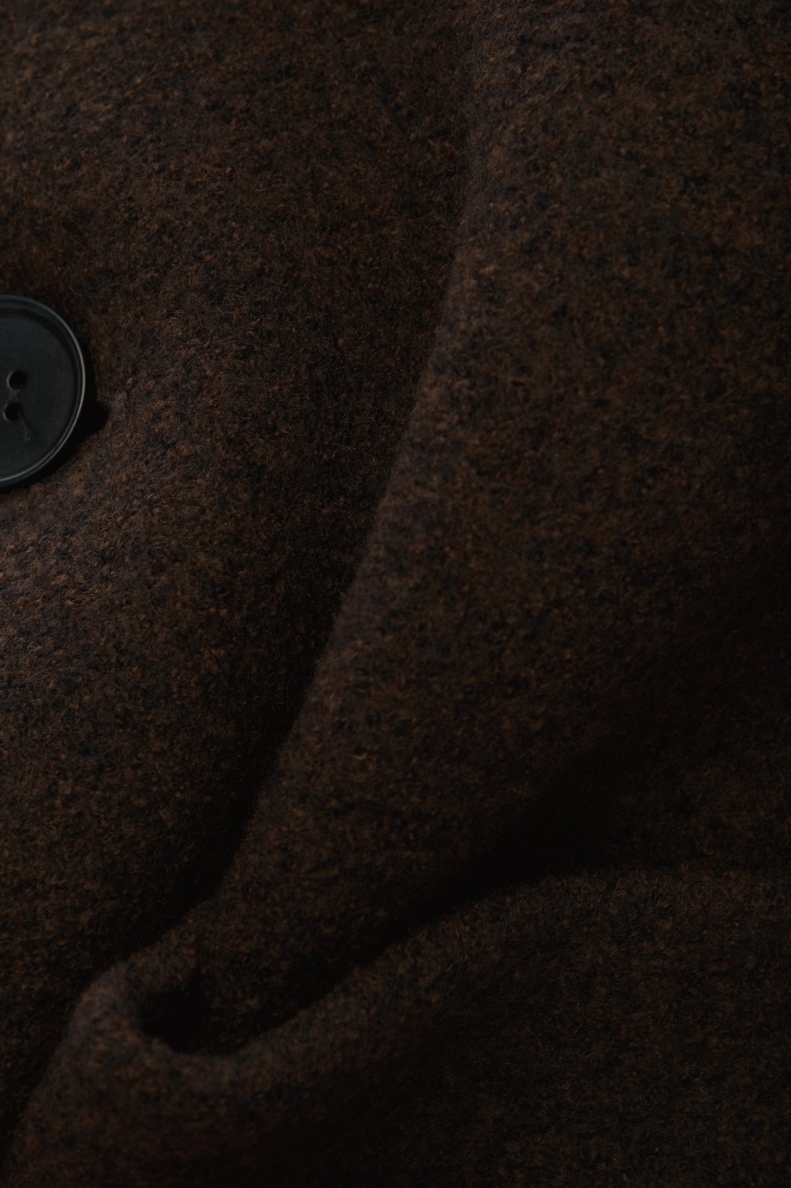 Boiled Wool Jacket in a Dark Chocolate Brown Italian Boiled Wool
