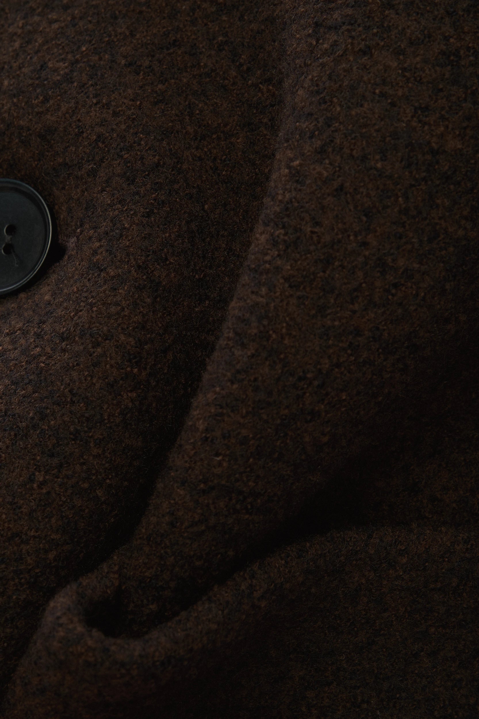 Boiled Wool Jacket in a Dark Chocolate Brown Italian Boiled Wool