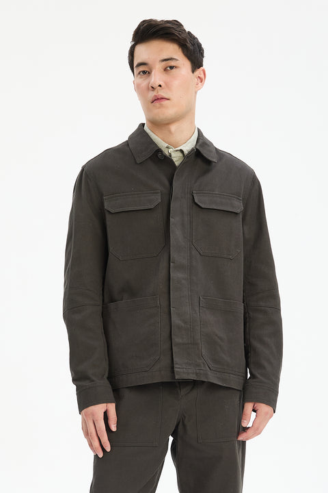 Cluny Jacket in Dark Mocha Japanese Cotton and Linen