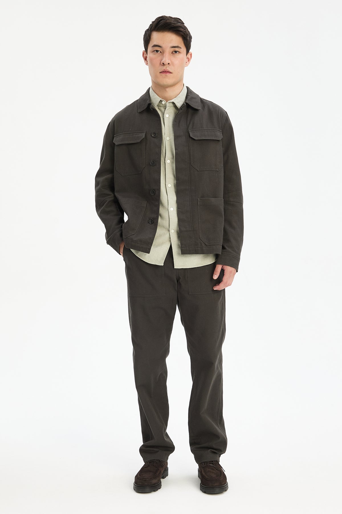 Cluny Jacket in Dark Mocha Japanese Cotton and Linen