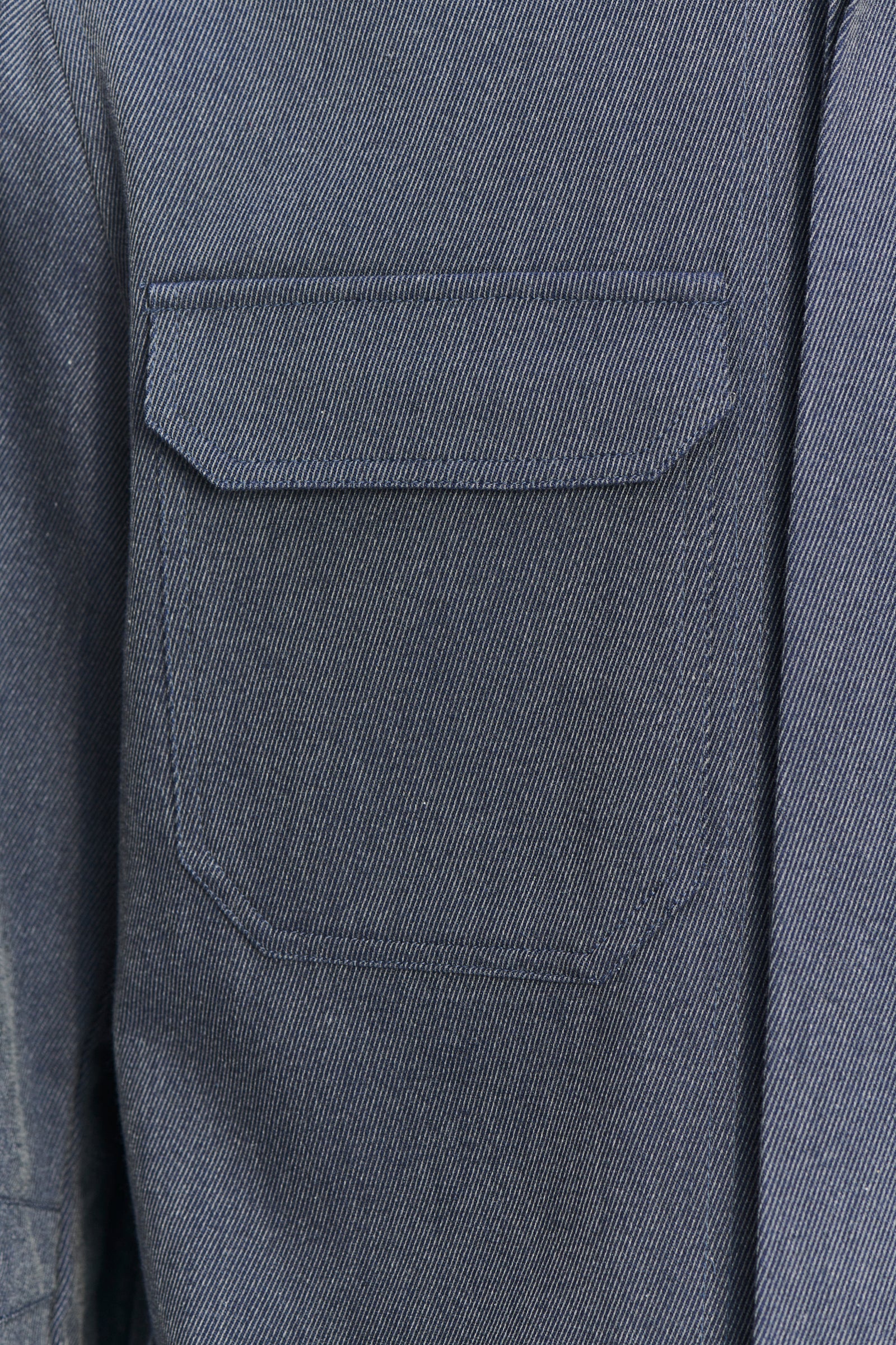 Cluny Workwear Jacket in the Finest Steel Blue Italian Twill Cotton and Wool from Subalpino