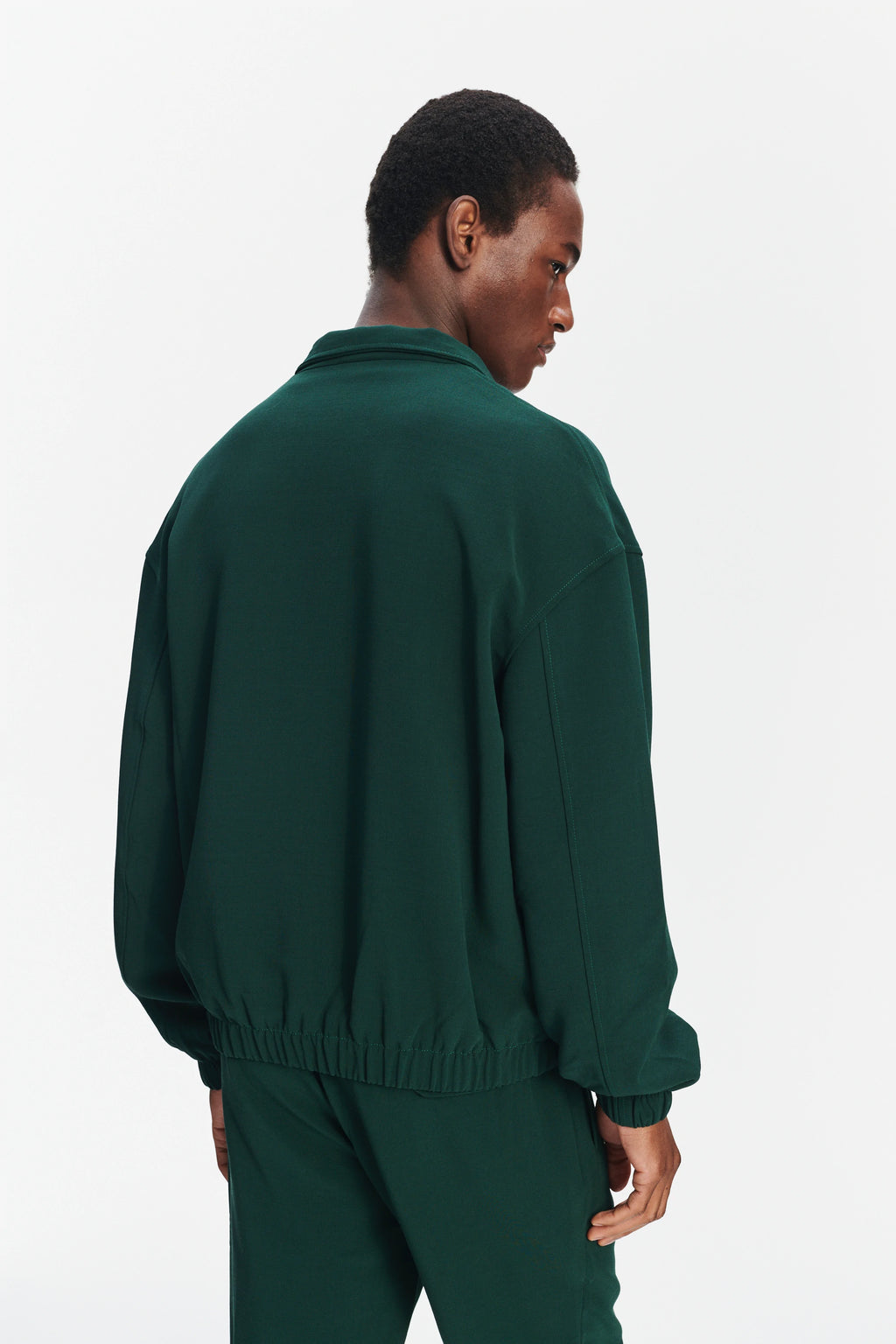 New Zipped Blouson Jacket in Green Finest Wool from Giuseppe Botto