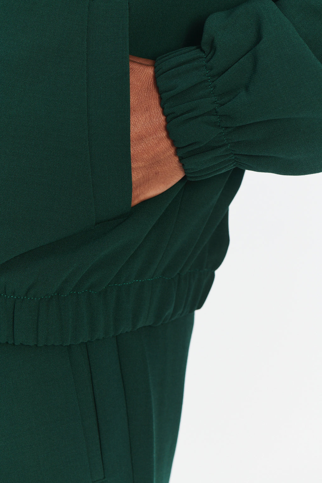 New Zipped Blouson Jacket in Green Finest Wool from Giuseppe Botto