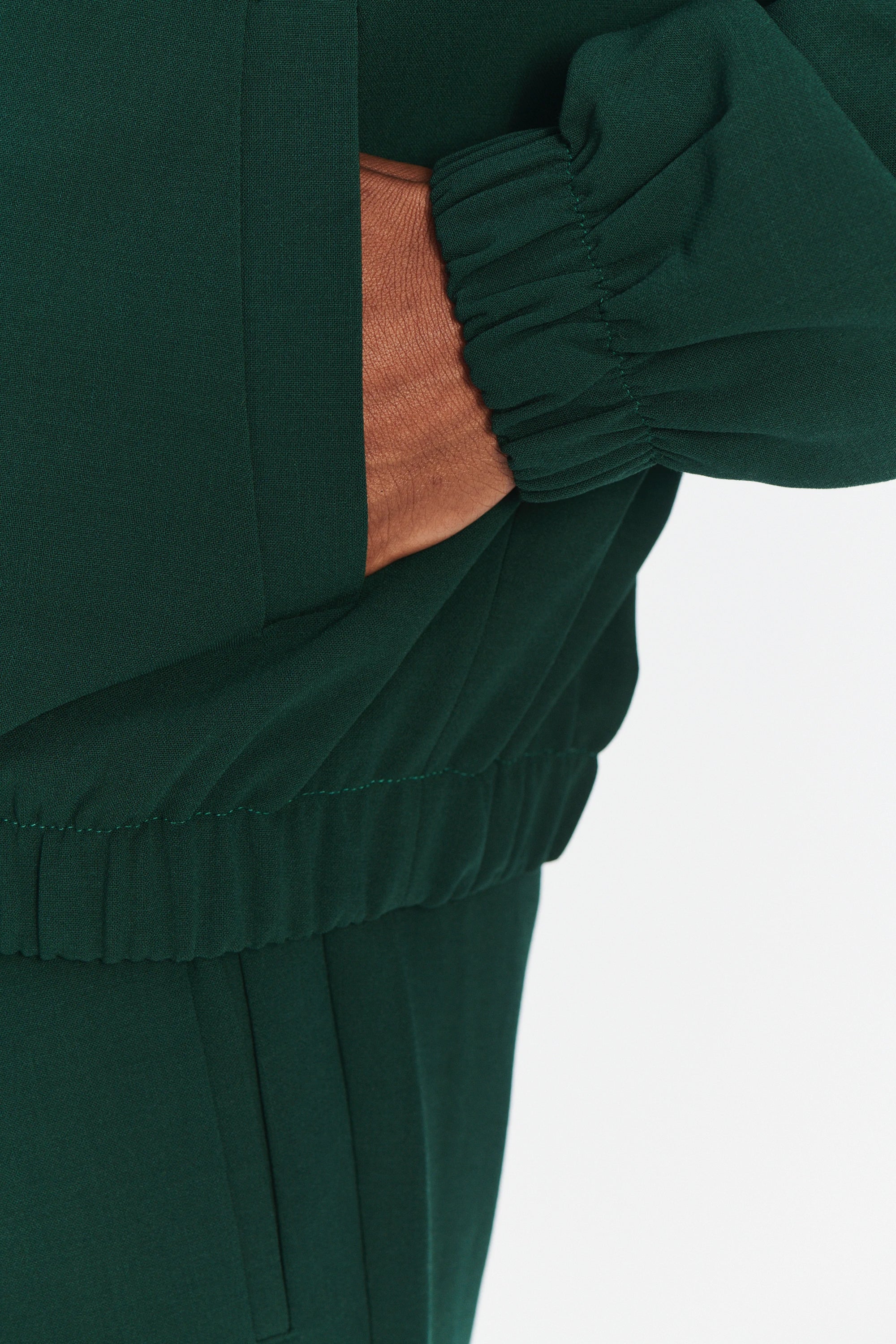 New Zipped Blouson Jacket in Green Finest Wool from Giuseppe Botto