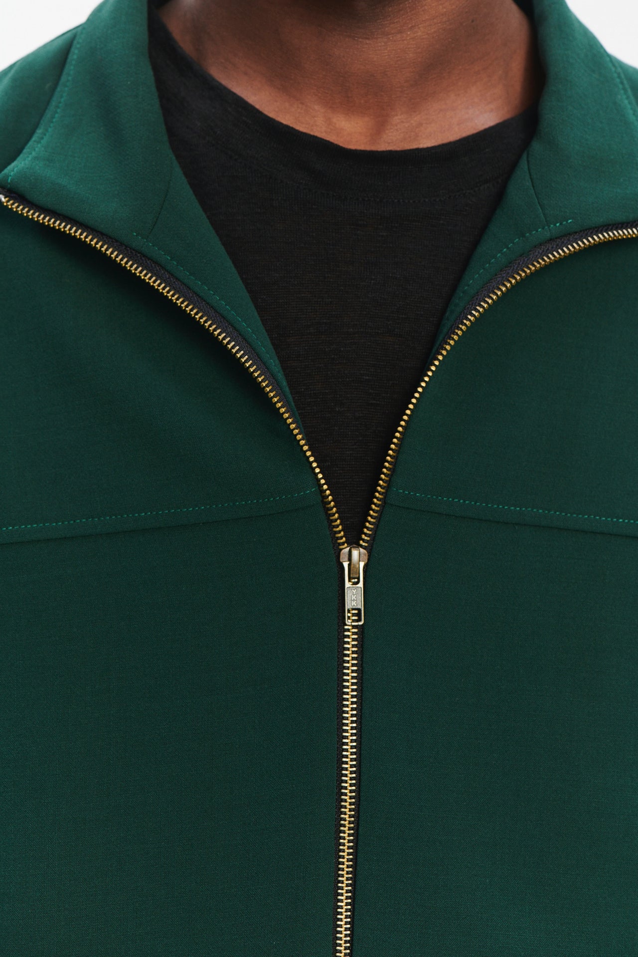 New Zipped Blouson Jacket in Green Finest Wool from Giuseppe Botto