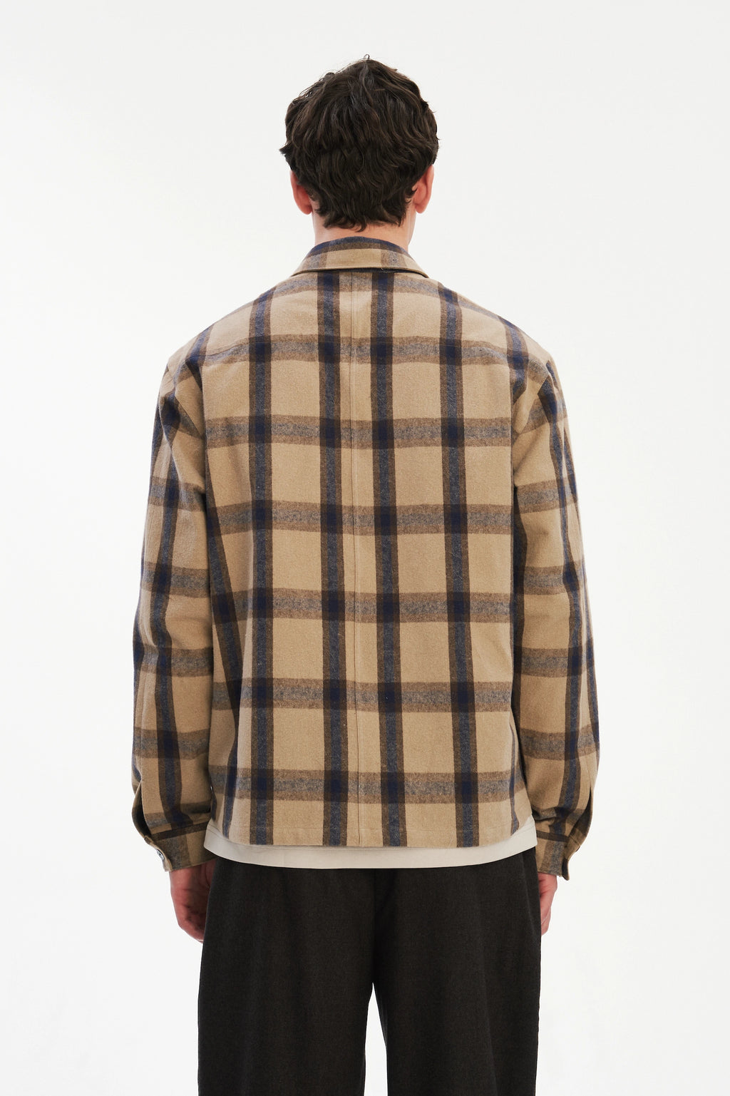 Overshirt in the Finest Italian Recycled Cotton, crafted in a timeless checked design