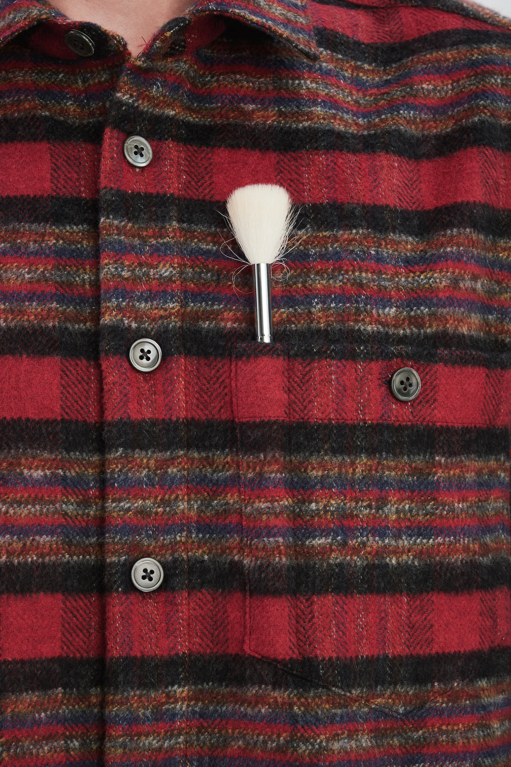 Overshirt in the Finest Italian Recycled Cotton, crafted in a timeless checked design
