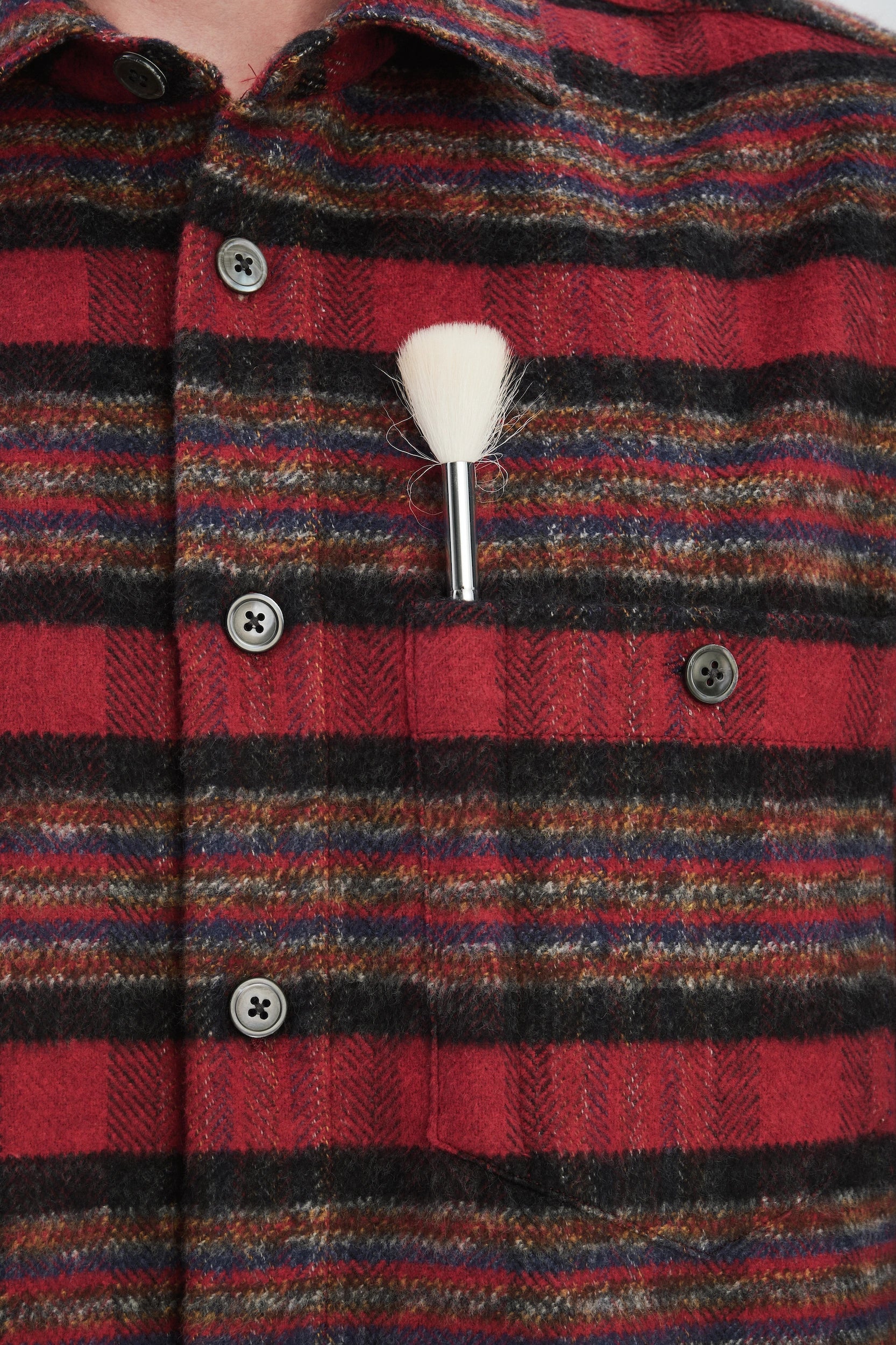 Overshirt in the Finest Italian Recycled Cotton, crafted in a timeless checked design