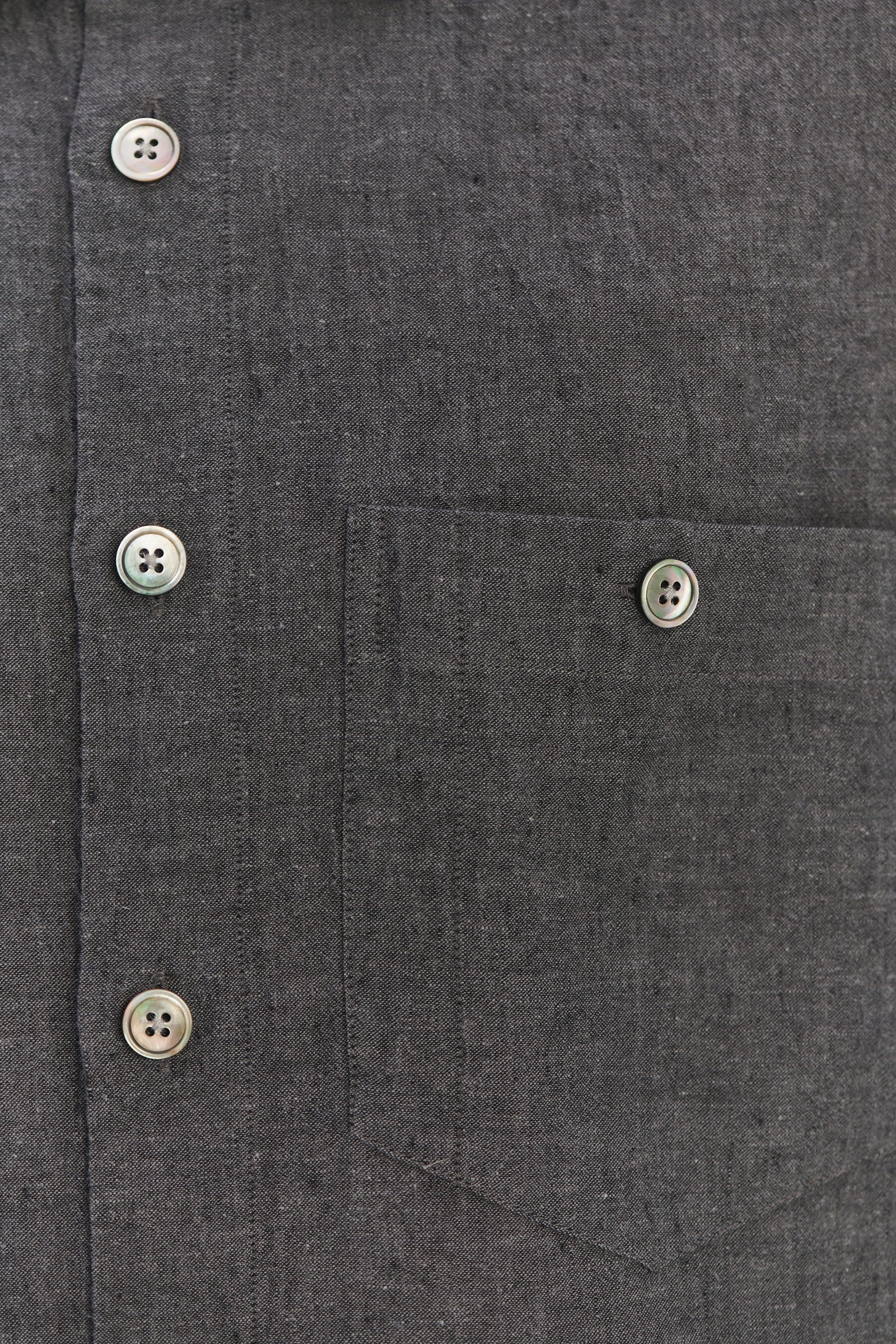 Architects Overshirt in a Charcoal Grey Mix of Japanese Linen and Cotton