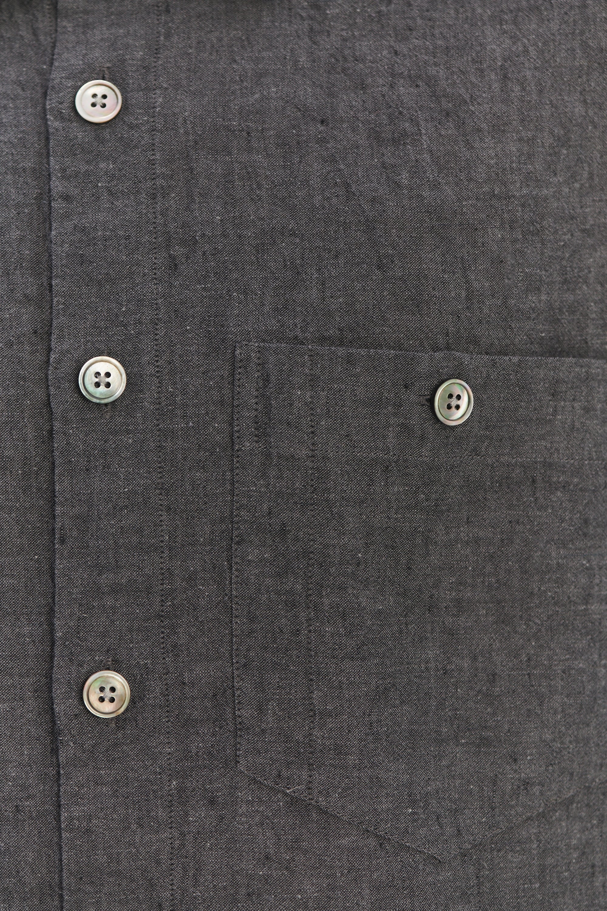 Architects Overshirt in a Charcoal Grey Mix of Japanese Linen and Cotton