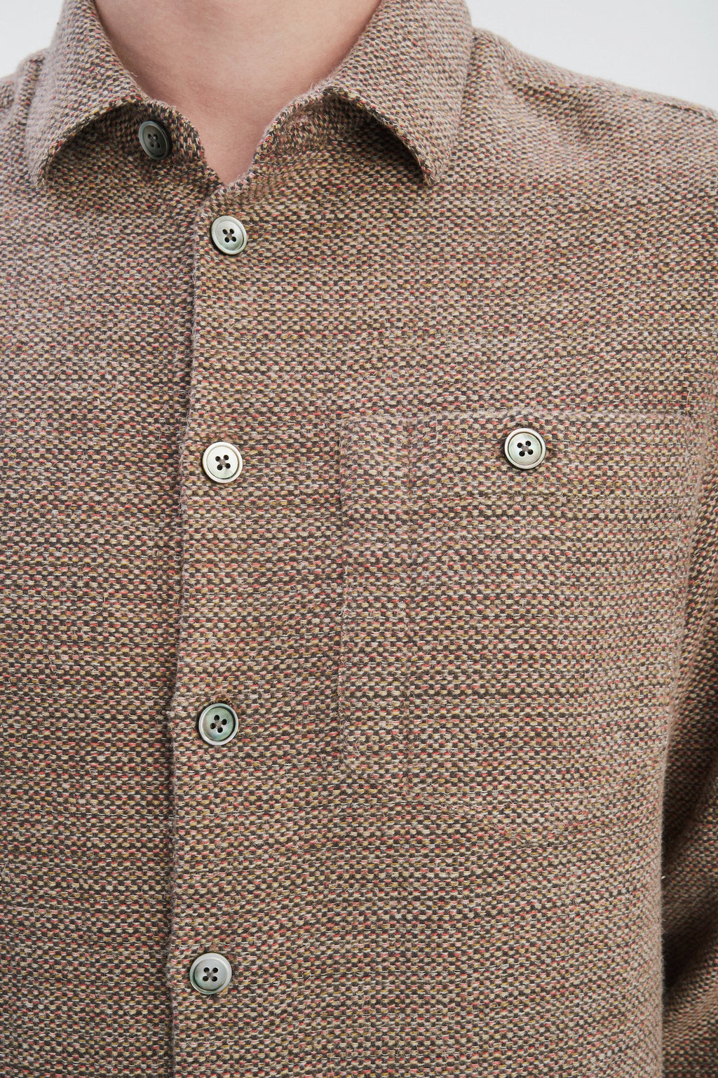 Architect's Shirt in Rusty Brown Structural Blend of Cotton and Hemp
