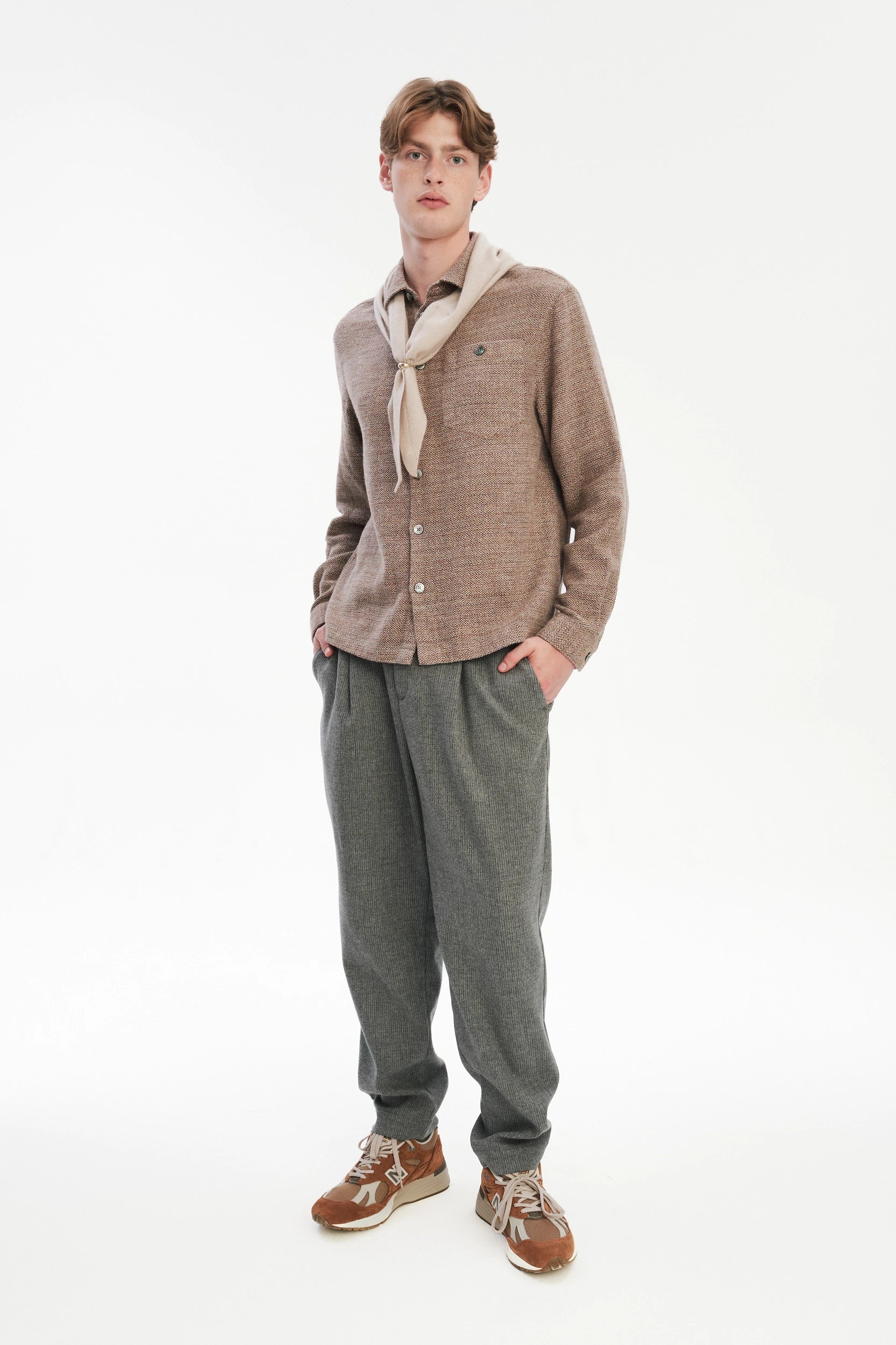 Architect's Shirt in Rusty Brown Structural Blend of Cotton and Hemp