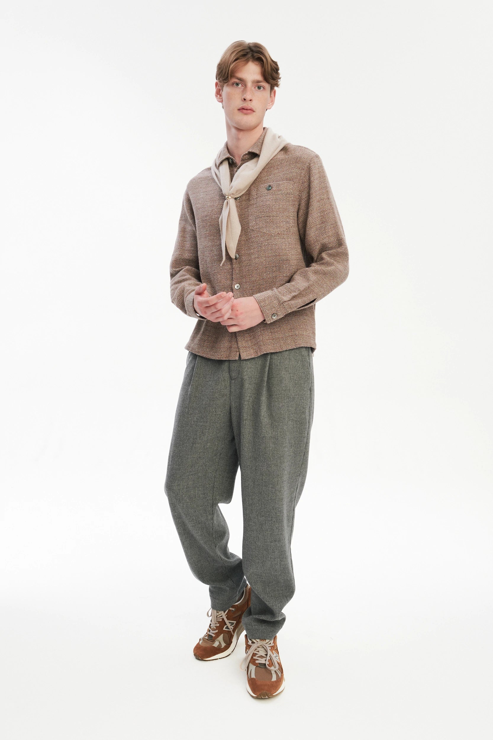 Architect's Shirt in Rusty Brown Structural Blend of Cotton and Hemp