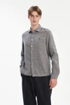 Architect's Shirt in Stone Blue Blend of Cotton and Hemp