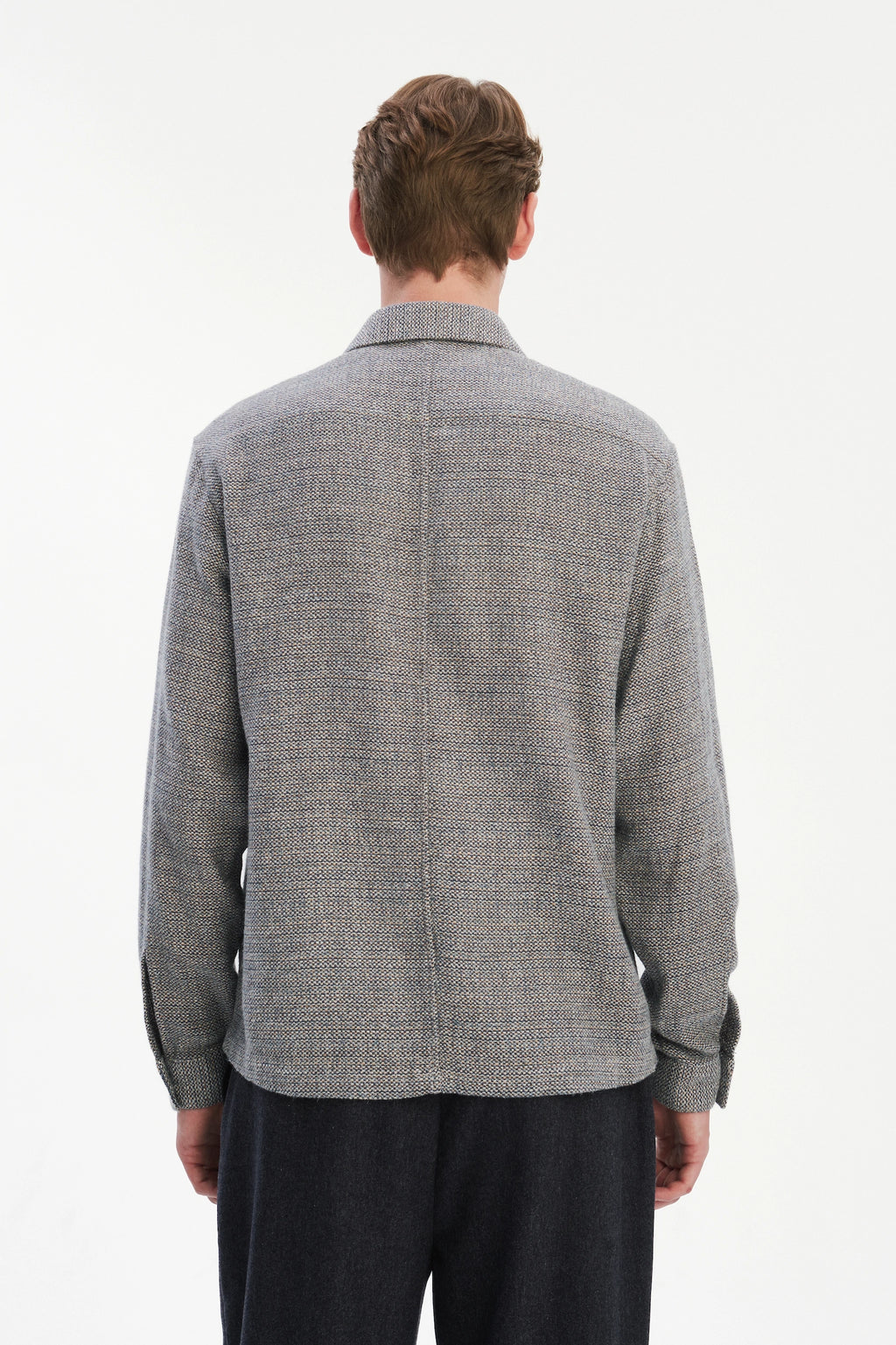 Architect's Shirt in Stone Blue Blend of Cotton and Hemp