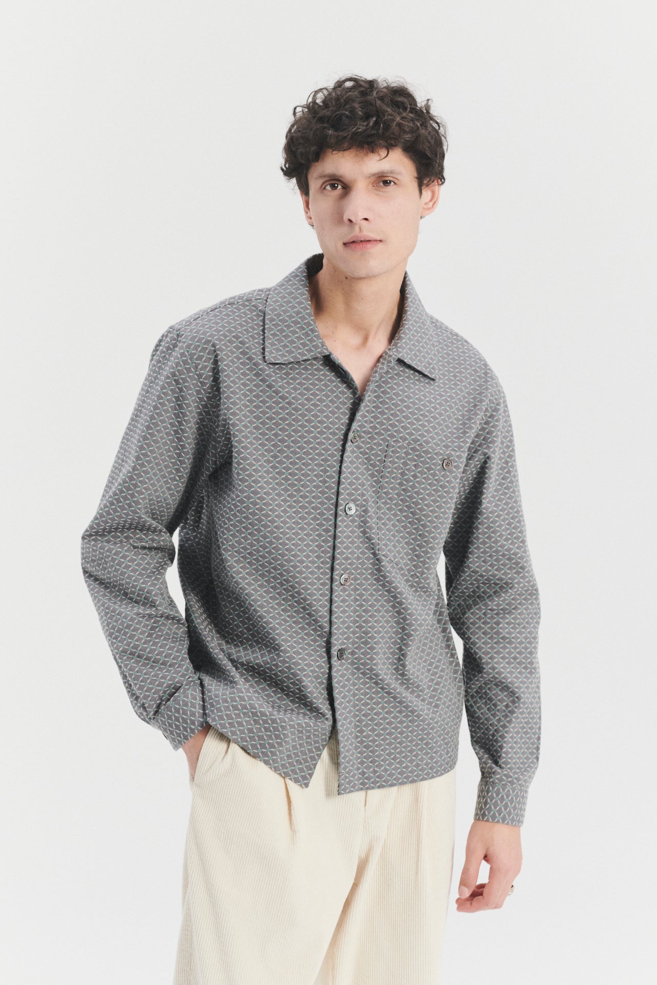 Overshirt Shirt in the Portuguese Jacquard Cotton