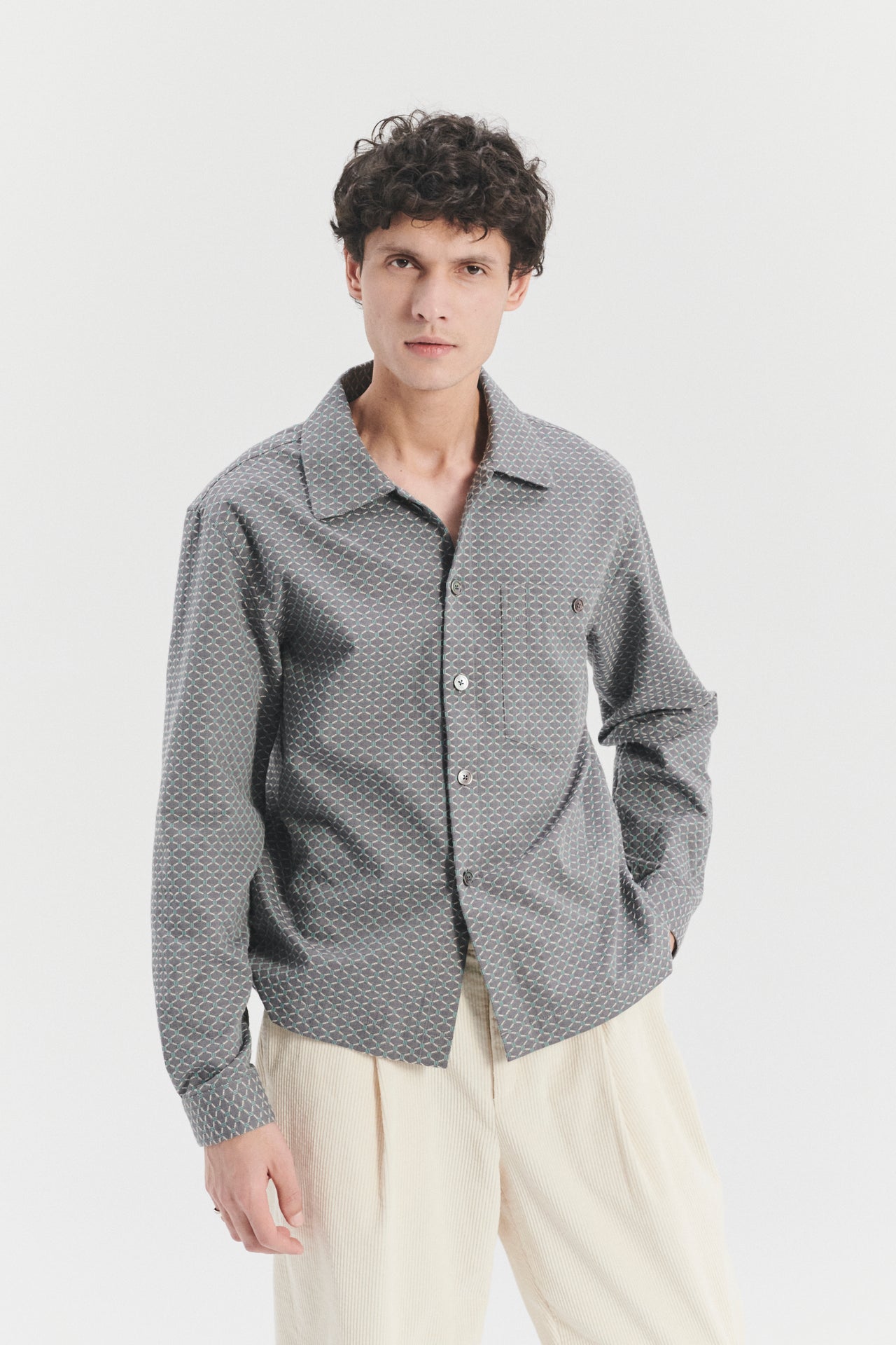 Overshirt Shirt in the Portuguese Jacquard Cotton