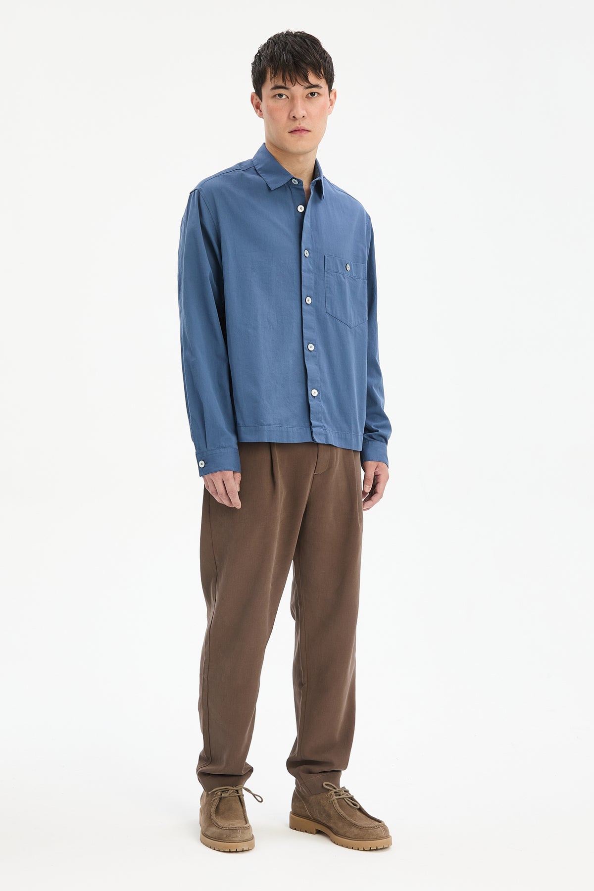 Architect's Shirt in Blue Organic Cotton