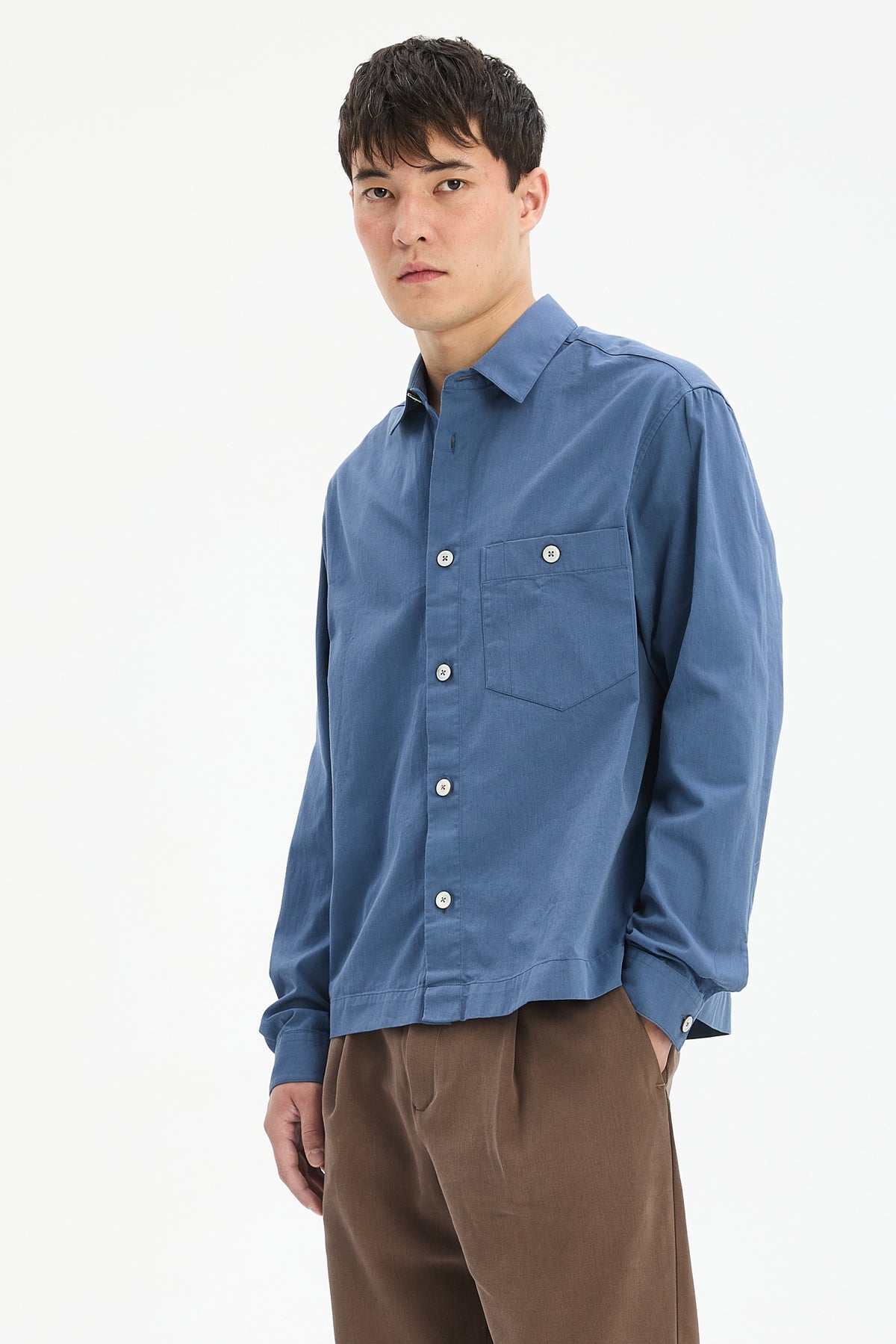 Architect's Shirt in Blue Organic Cotton