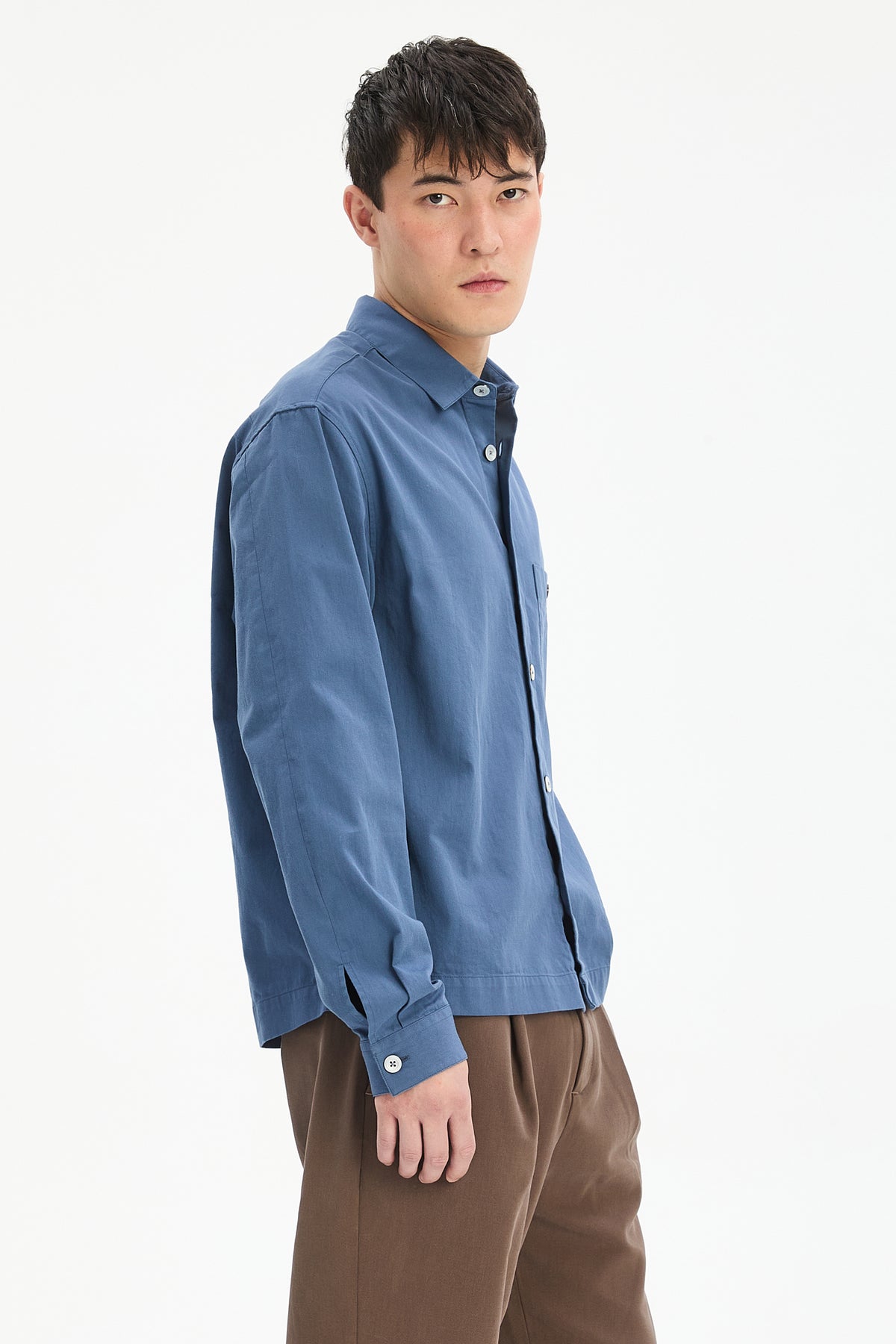 Architect's Shirt in Blue Organic Cotton