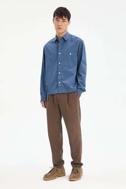 Architect's Shirt in Blue Organic Cotton