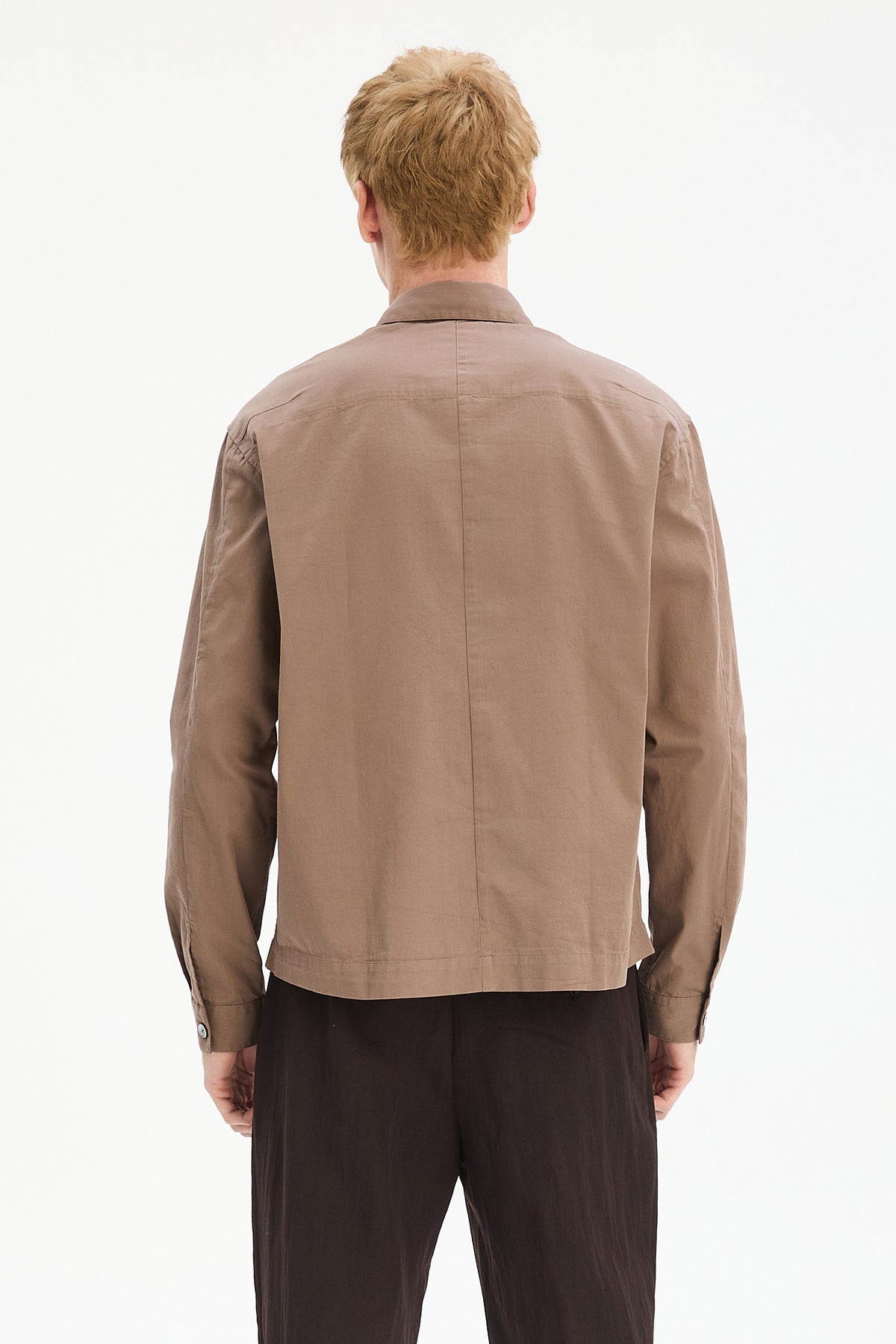 Architect's Shirt in Taupe Organic Cotton