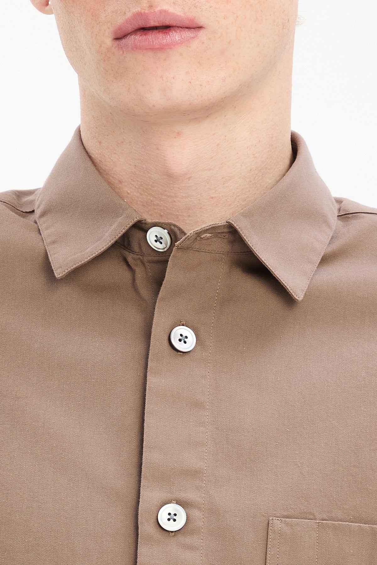 Architect's Shirt in Taupe Organic Cotton