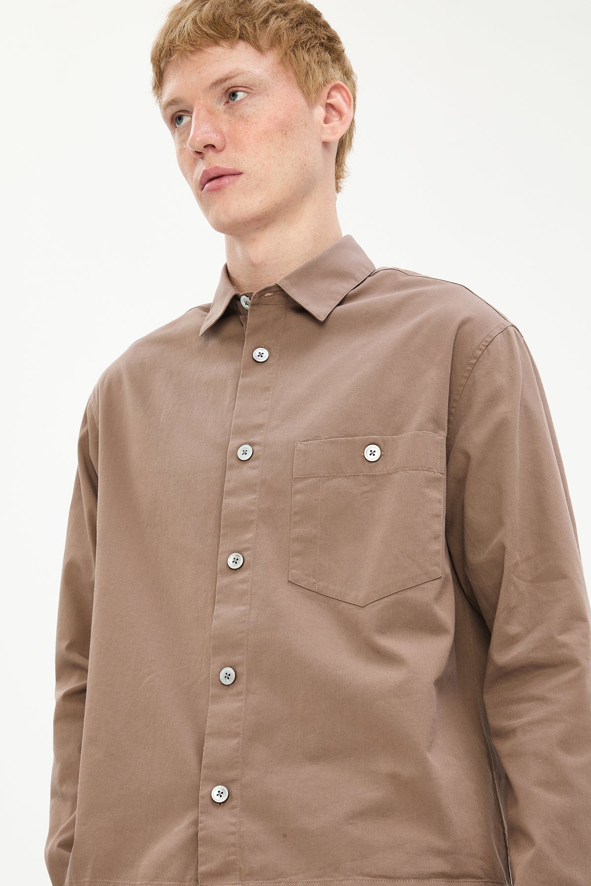 Architect's Shirt in Taupe Organic Cotton