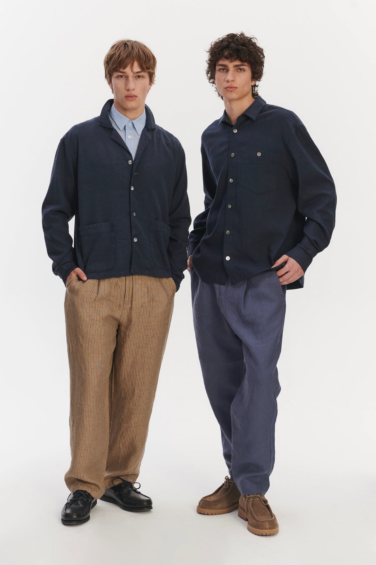 Workwear overshirt in a Navy Structural Portuguese Cotton